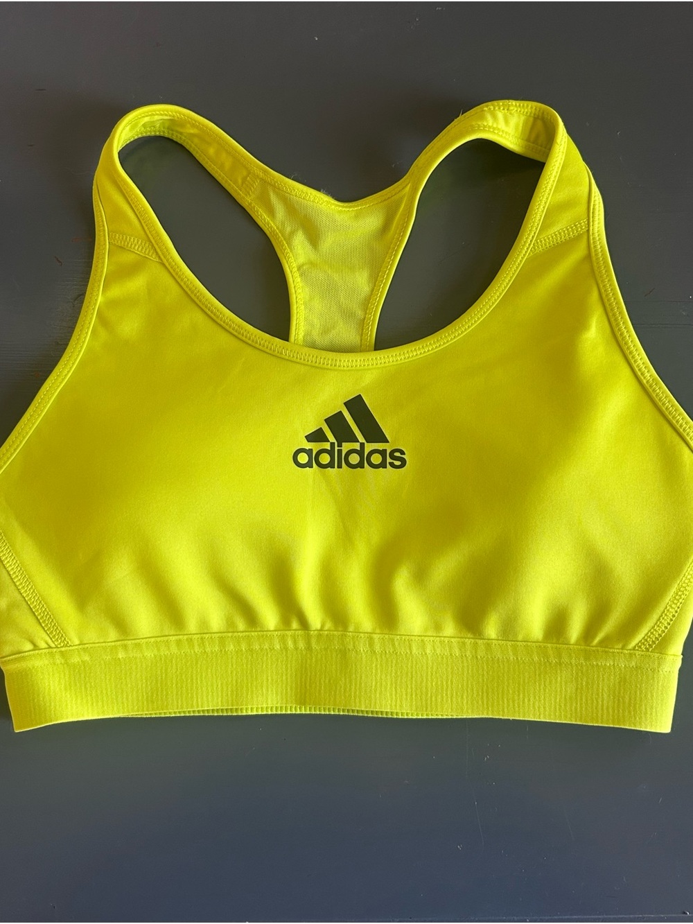 adidas Women's Neon Yellow Racerback Sports Bras